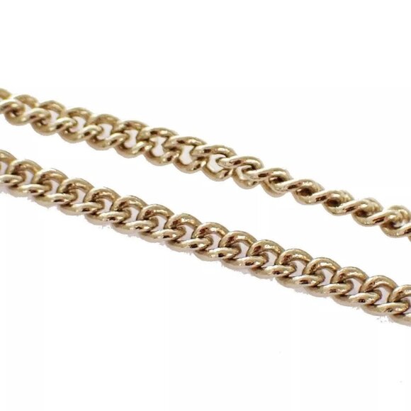 CHANEL CC Ribbon Chain Necklace 05P Color Stone Imitation Pearl Gold - Picture 4 of 13